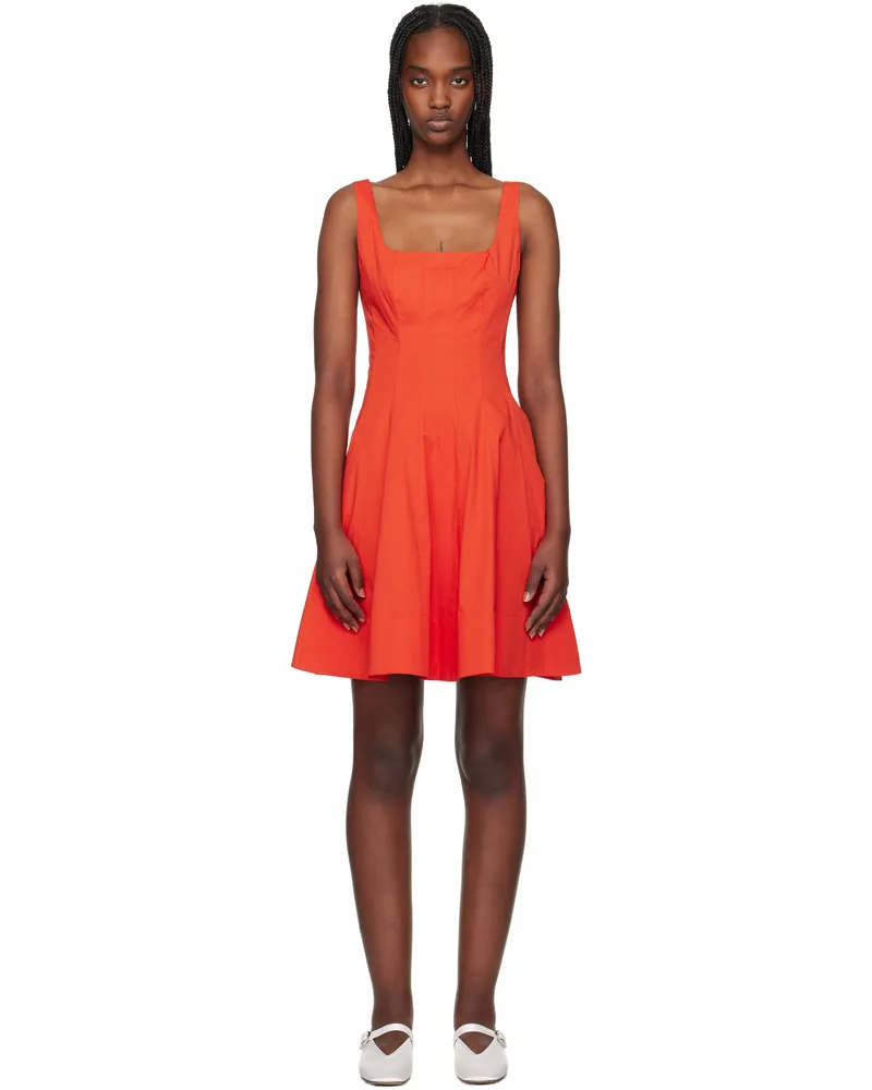 STAUD Orange Wells Minidress Cay