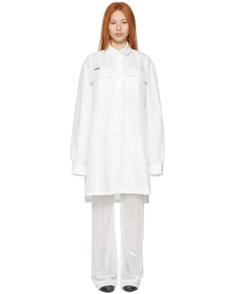 032c White Nylon Mini Dress White
