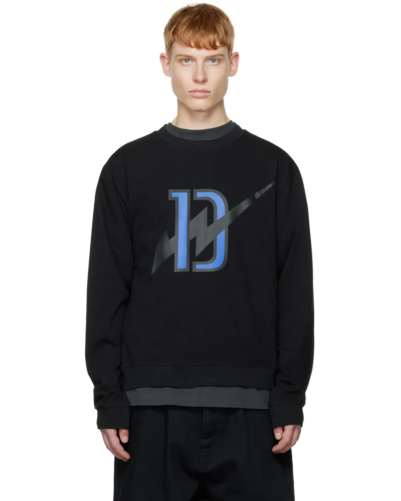 WE 11 DONE Black Thunder Sweatshirt Black