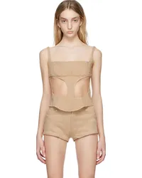 Thierry Mugler SSENSE Exclusive Beige Tank Top Bdark