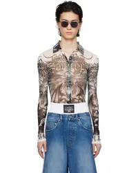 Jean Paul Gaultier Black & White 'The Diablo' Shirt 0100-white