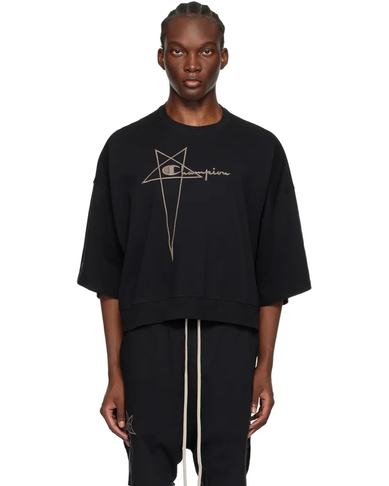 Rick Owens Black Champion Edition Tommy Cropped T-Shirt 09