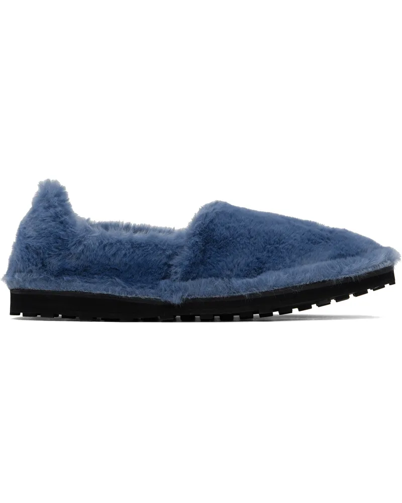 Marni Blue Faux-Fur Loafers 00b59