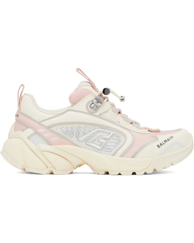 Balmain Beige & Pink Cosmic Dust Sneakers Gru