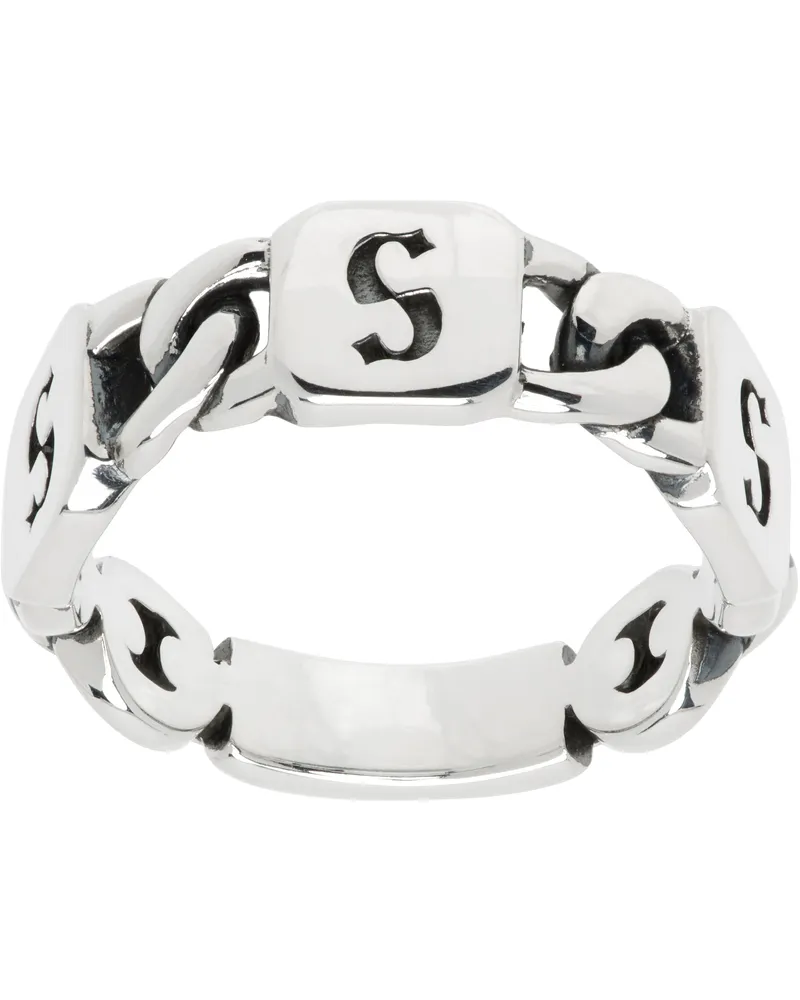 Stolen Girlfriends Club Silver Multi S-Logo Tag Ring Sterling