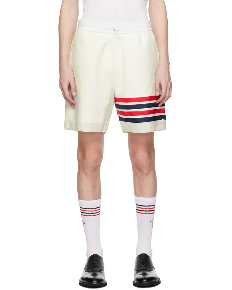 Thom Browne White 4-Bar Shorts 100