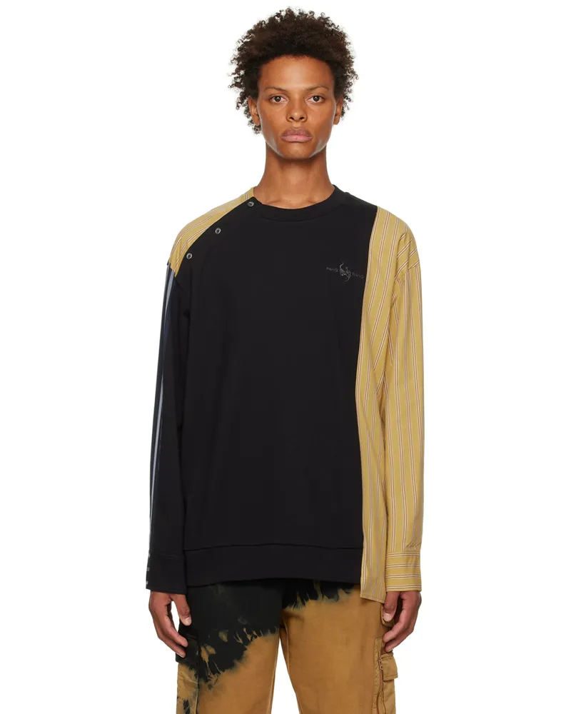 Feng Chen Wang Black Paneled Sweatshirt Black