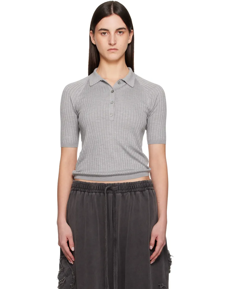 Acne Studios Gray Silk Polo 902