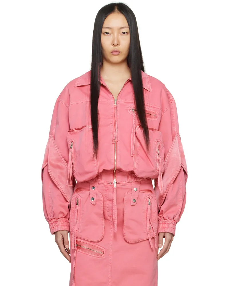 Blumarine Pink Padded Bomber Jacket D0729