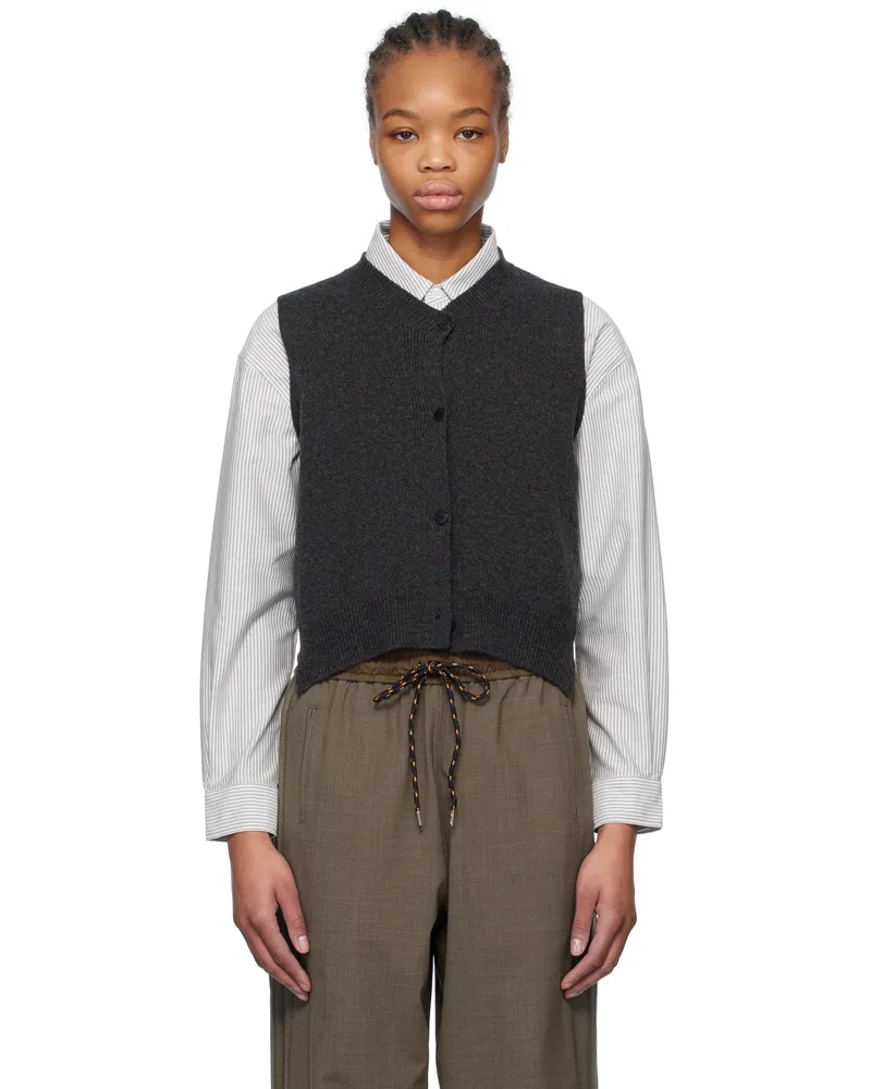 CORDERA Gray Wool & Cashmere Vest Anthracite