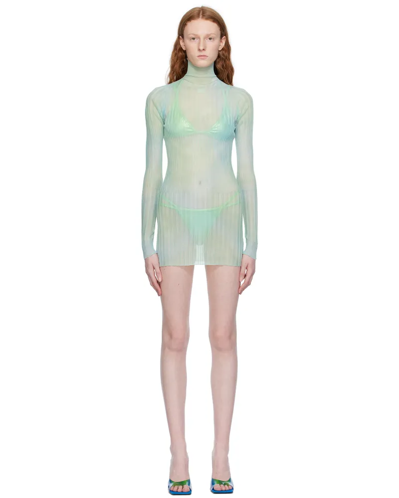 OFF-WHITE Blue Tie-Dye Minidress Light