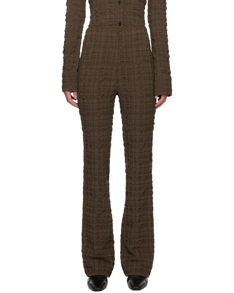 Nanushka Brown Juna Trousers Dark