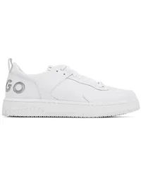 HUGO BOSS White Faux-Leather Sneakers 100-white