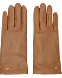 Max Mara Tan Nappa Leather Gloves Tobacco