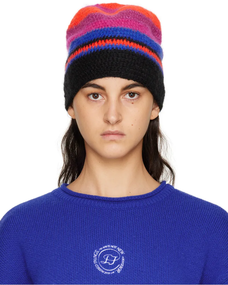 ARG Multicolor Stripe Beanie Black