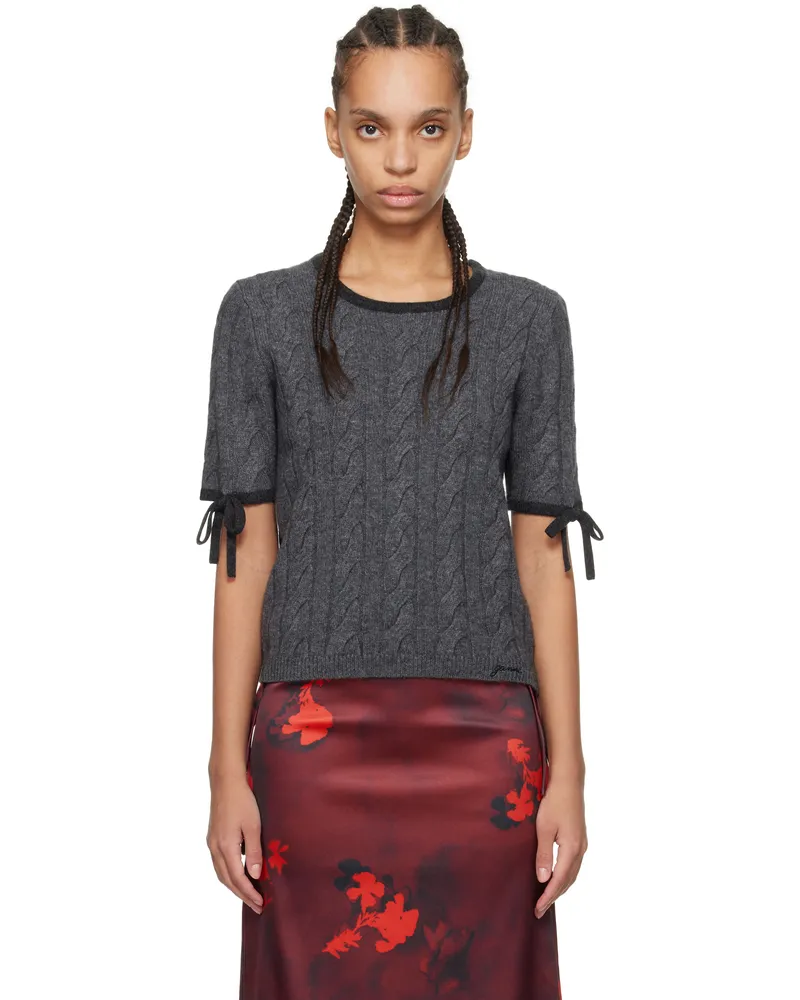 Ganni Gray Cashmere Mix T-shirt 252