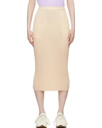 Issey Miyake Beige New Colorful Basics Midi Skirt Light