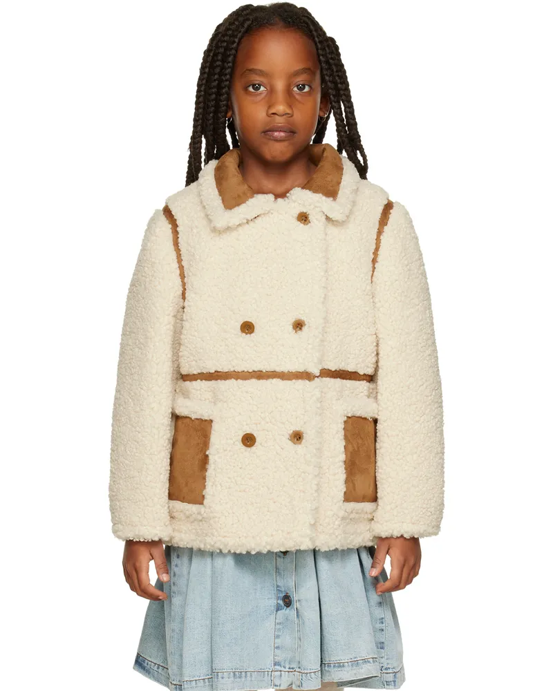 STAND Kids Off-White Chloe Faux-Shearling Jacket Off