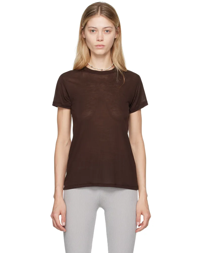 Baserange Brown Bamboo Lyocell T-Shirt Tactile