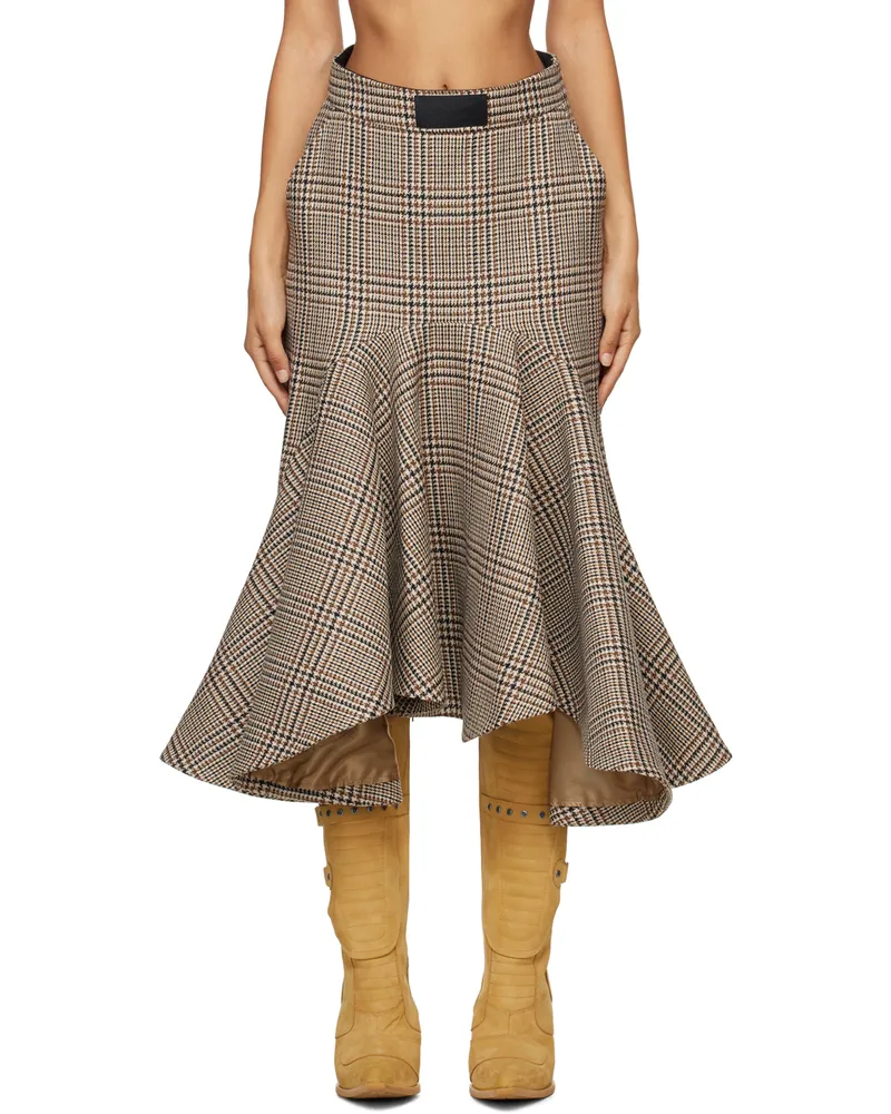 VETEMENTS Beige Godet Midi Skirt Beige