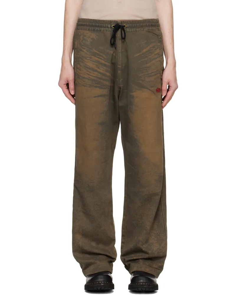 Diesel Brown D-Martians-S Track Sweatpants 1