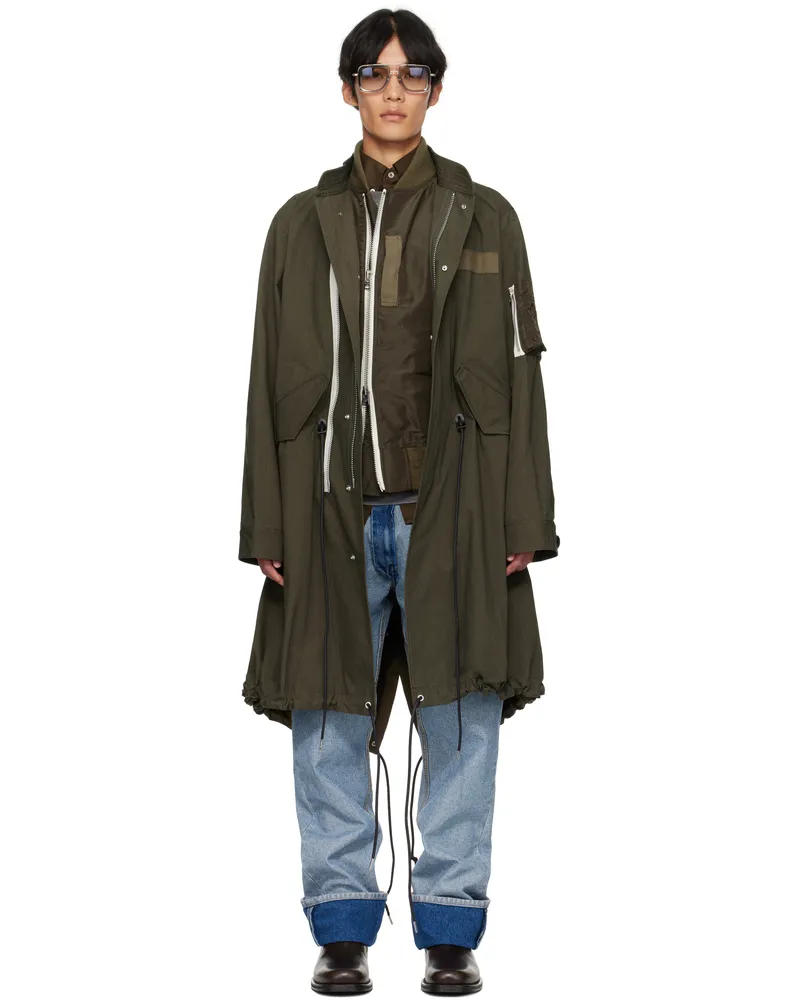 Sacai Khaki Rip Stop Coat 501