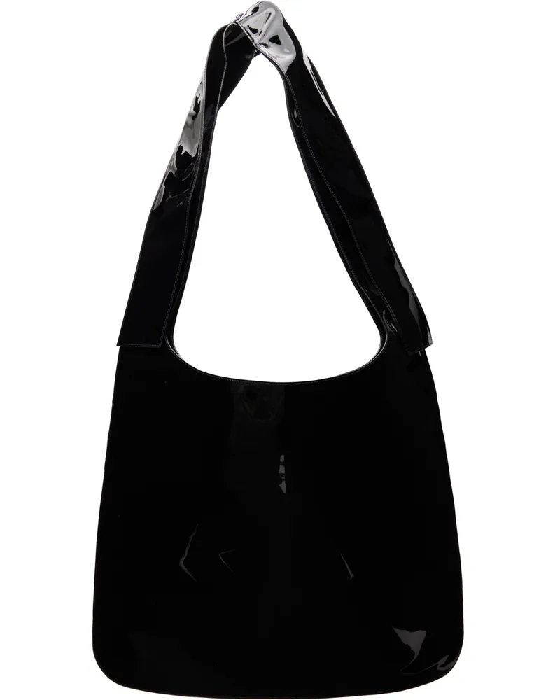 WE 11 DONE Black Flat Shoulder Bag Black