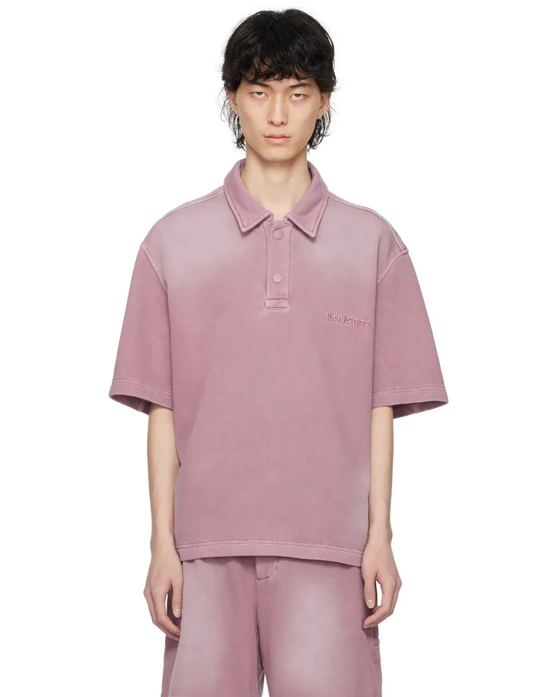 SOLID HOMME Purple Garment-Dyed Polo 723p