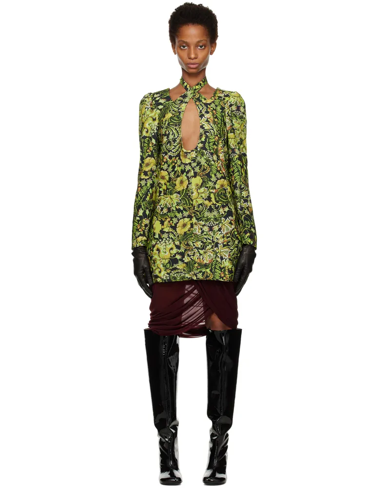 Dries van Noten Green Cut-Out Minidress 201