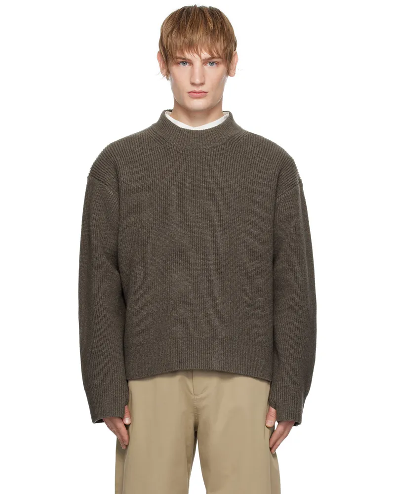 Studio Nicholson Brown Voe Knit Sweater Mole