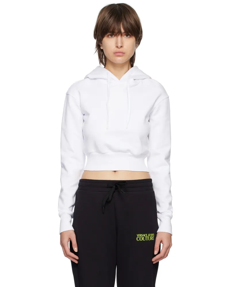 Versace Jeans White Drawstring Hoodie E003