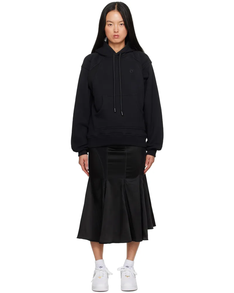 OFF-WHITE Black Hooded Maxi Dress Black