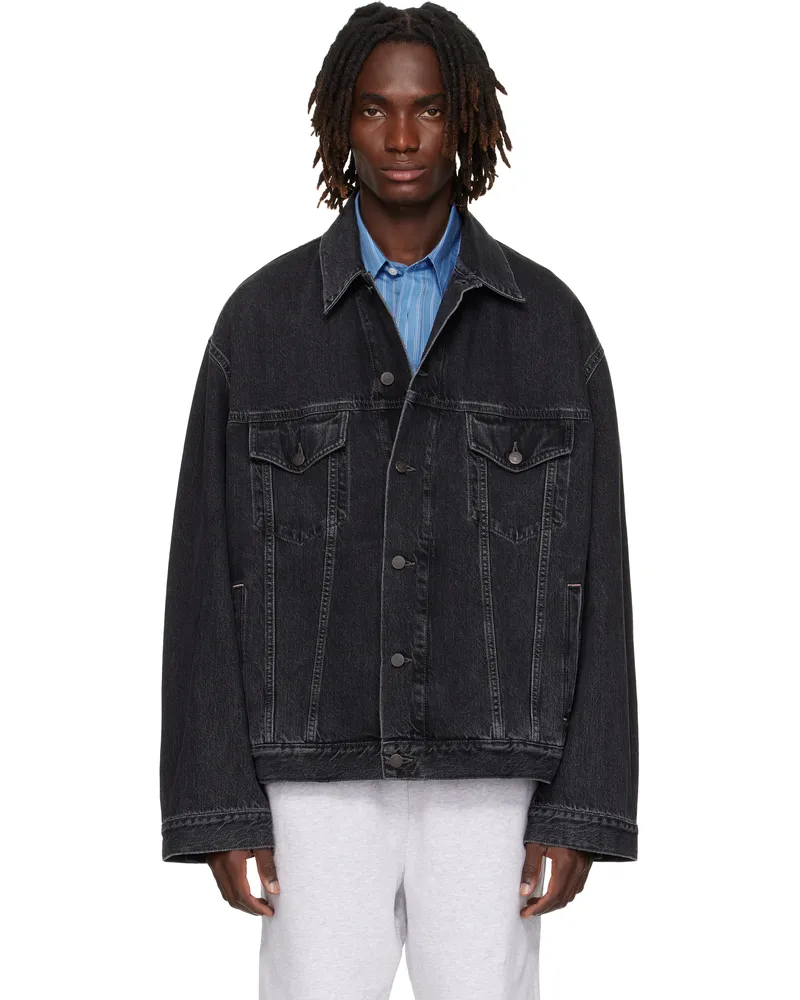 Acne Studios Black Relaxed-Fit Denim Jacket 900