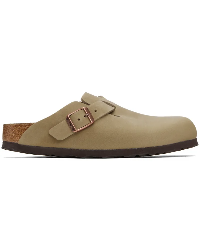 Birkenstock Brown Narrow Boston Oiled Leather Slip-on Loafers Tabacco