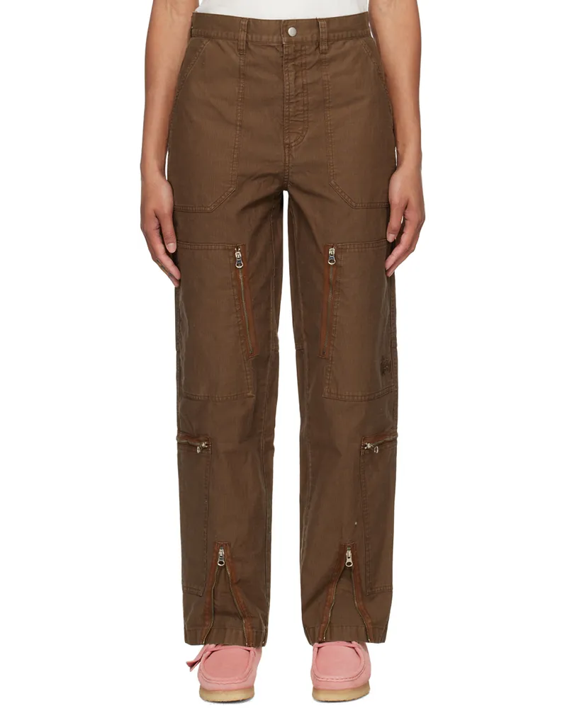 Stüssy Brown Flight Trousers Brown