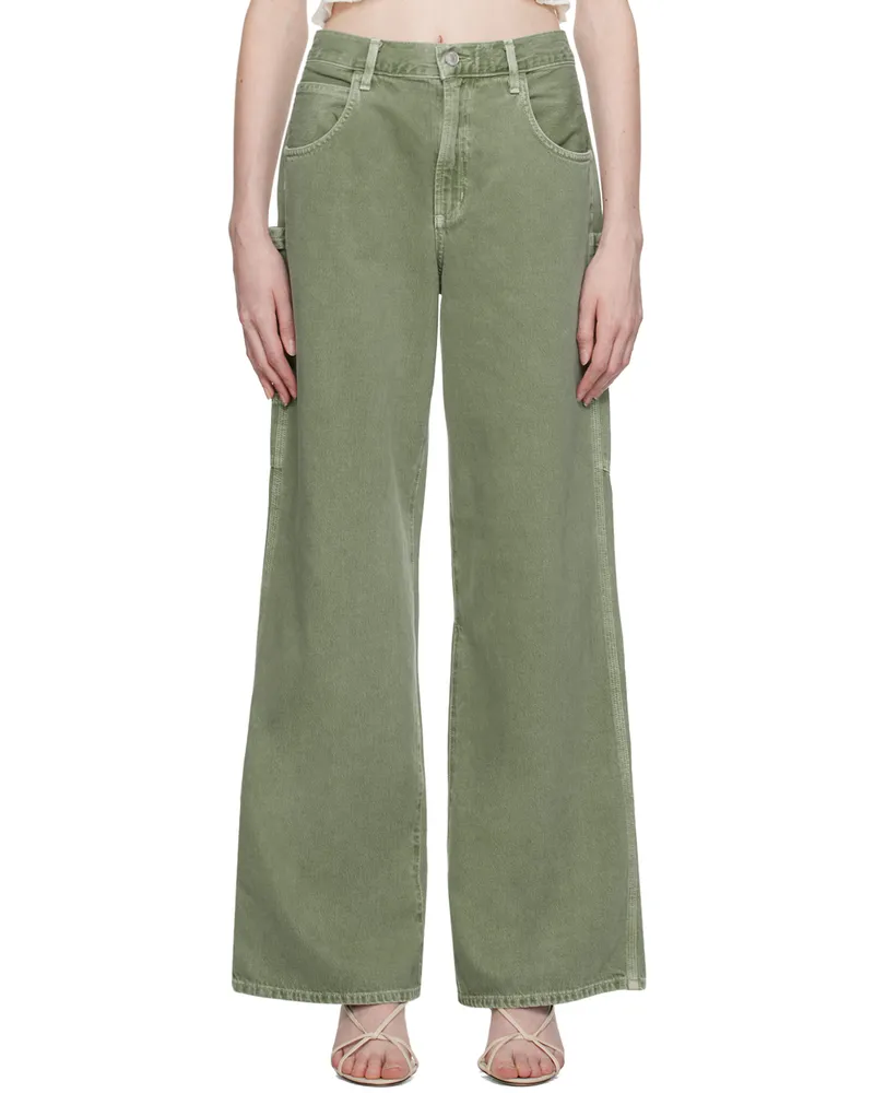 AGOLDE Green Magda Jeans Salamander