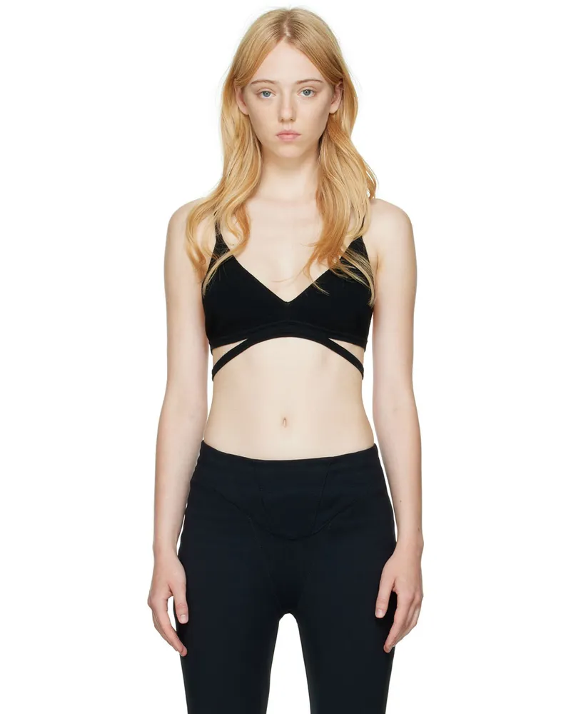 Dion Lee Black Cut-Out Bra Black