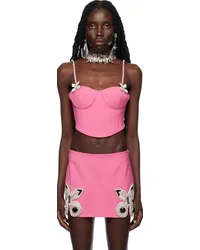 Area Pink Butterfly Crystal Bustier Carmine