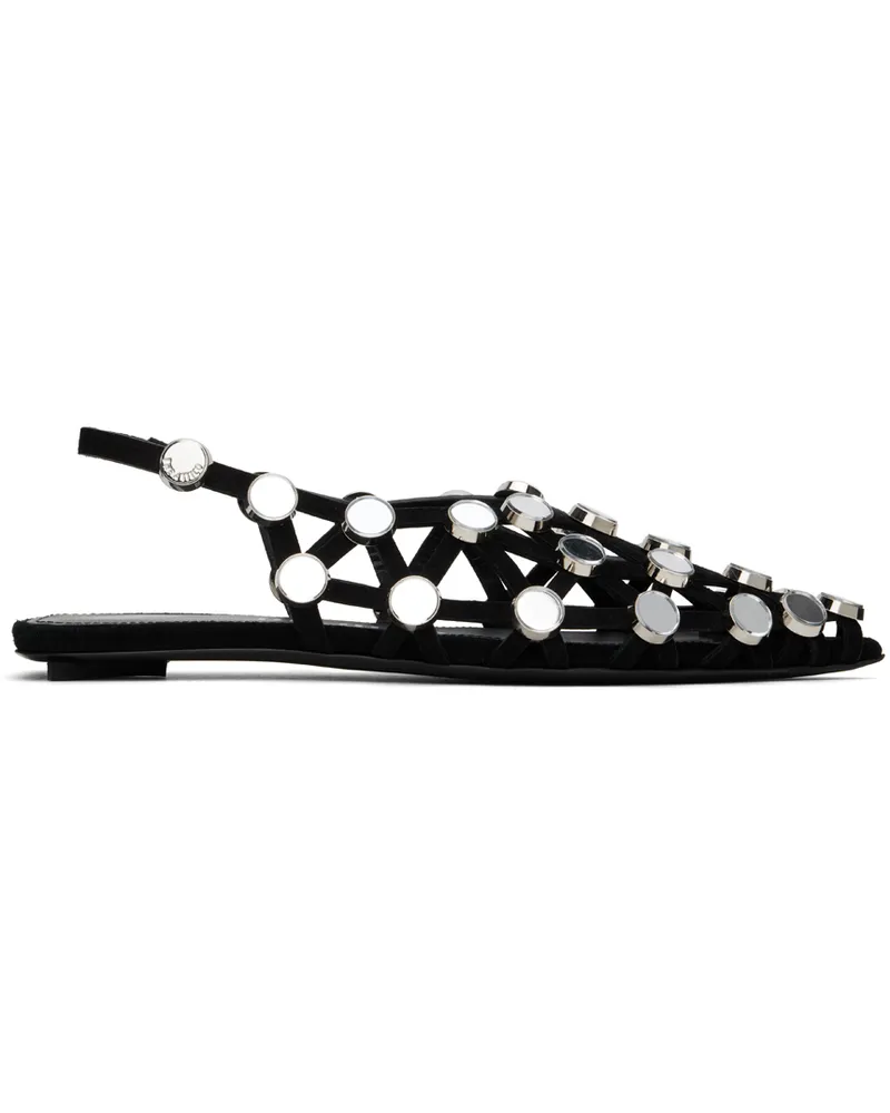 ATTICO Black Grid Ballerina Flats 100