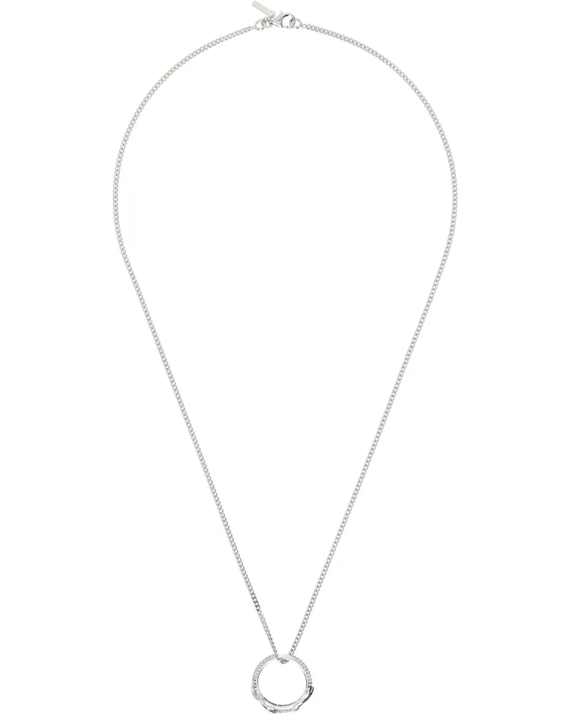 Emanuele Bicocchi SSENSE Exclusive Silver Flame Ring Necklace Silver