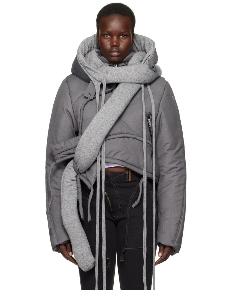 OTTOLINGER Gray Deconstructed Puffer Jacket Grey