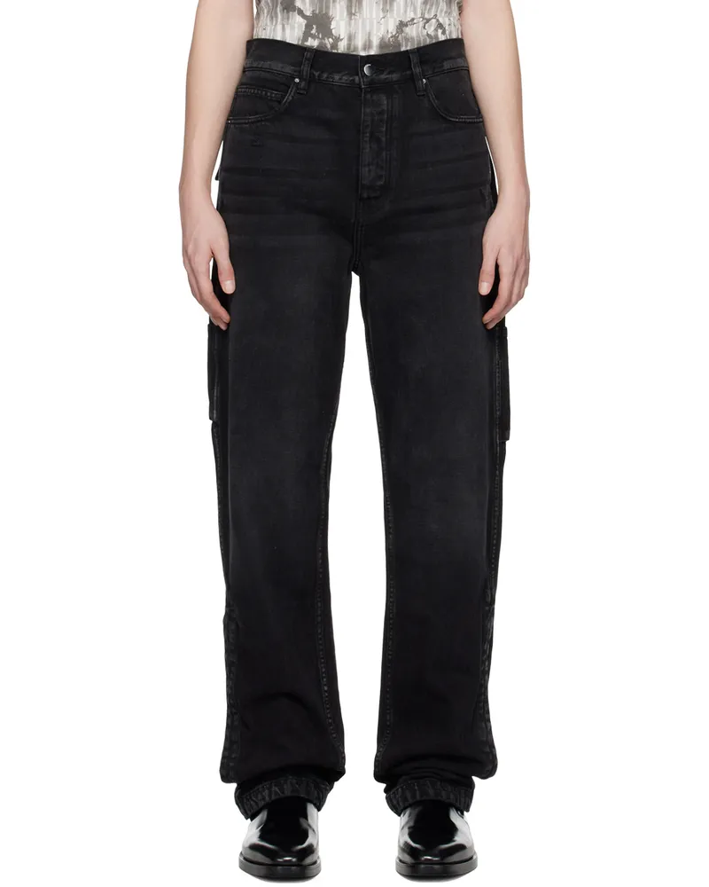 Amiri Black Stack Workman Jeans Aged