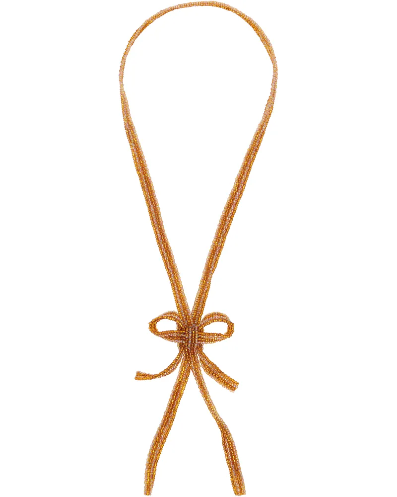 PURA UTZ Bow Bolo Necklace Brown