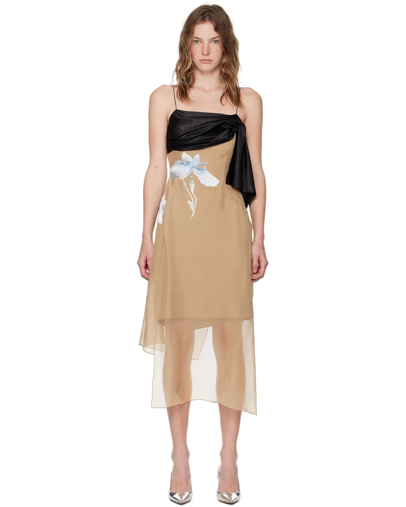Givenchy Beige Asymmetric Midi Dress 252-beige