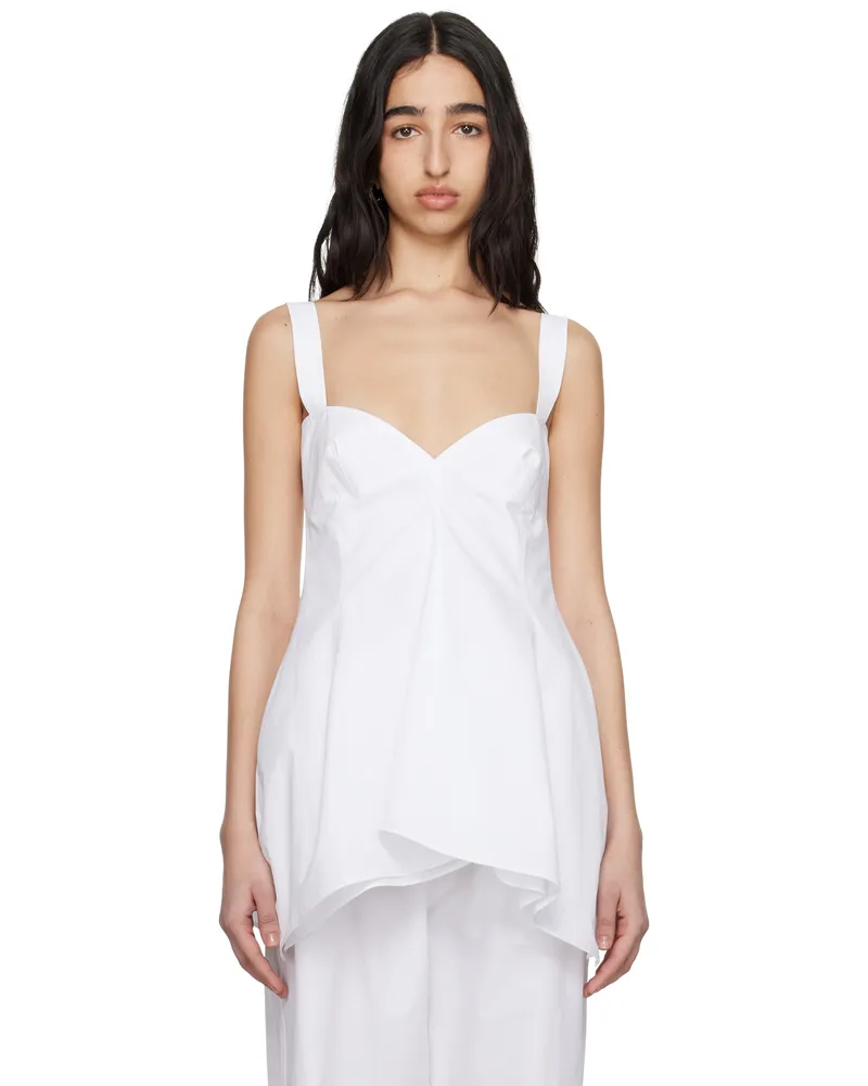 Carven White Heavy Poplin Top White