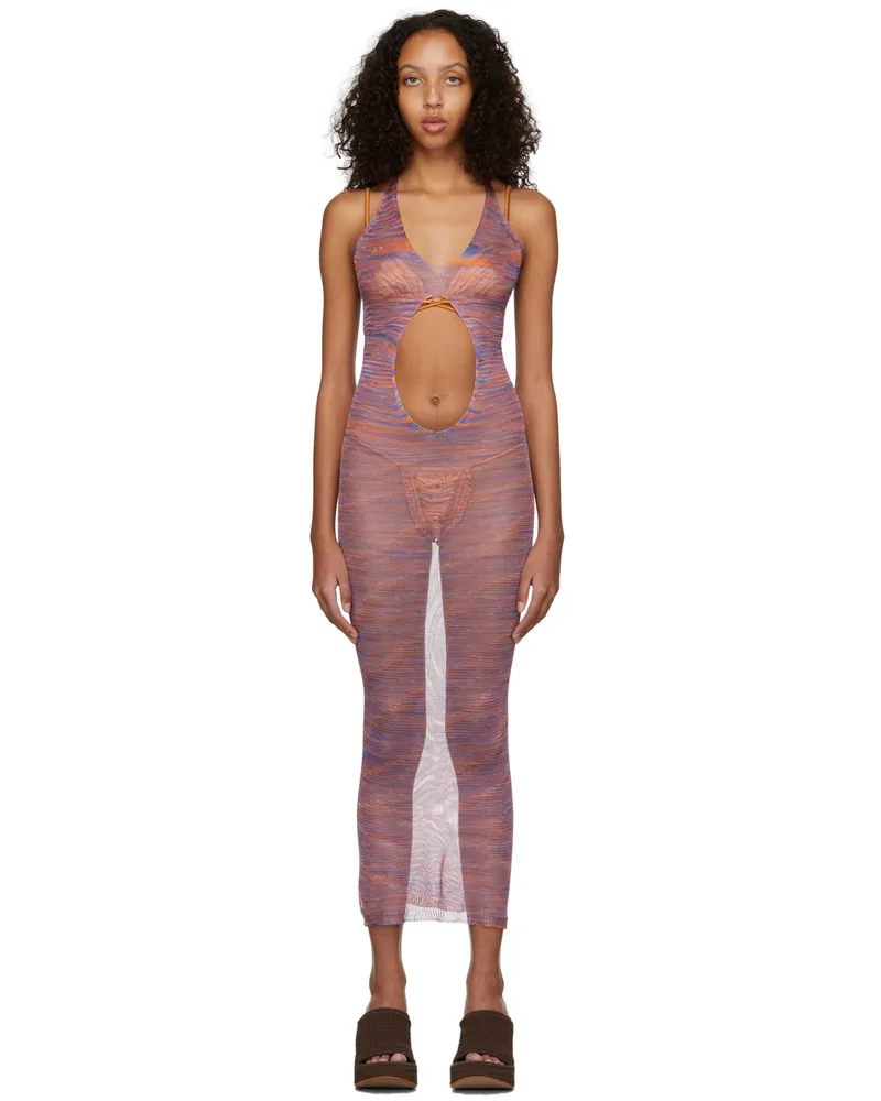 Isa Boulder Orange & Purple Pull Away Long Jelly Dress Mars