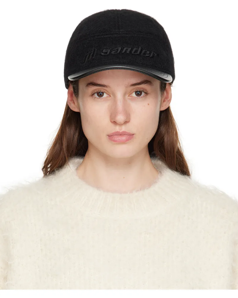 Jil Sander Black Embroidered Cap 001