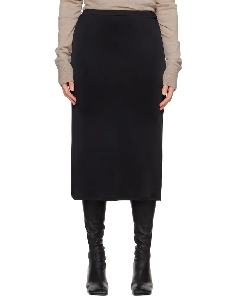 TOVE Black Flor Midi Skirt Black