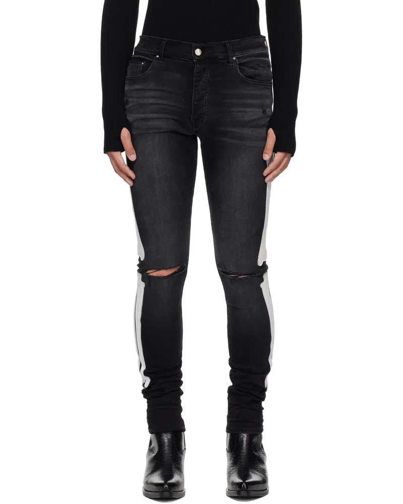 Amiri Black Bones Slash Jeans Vintage