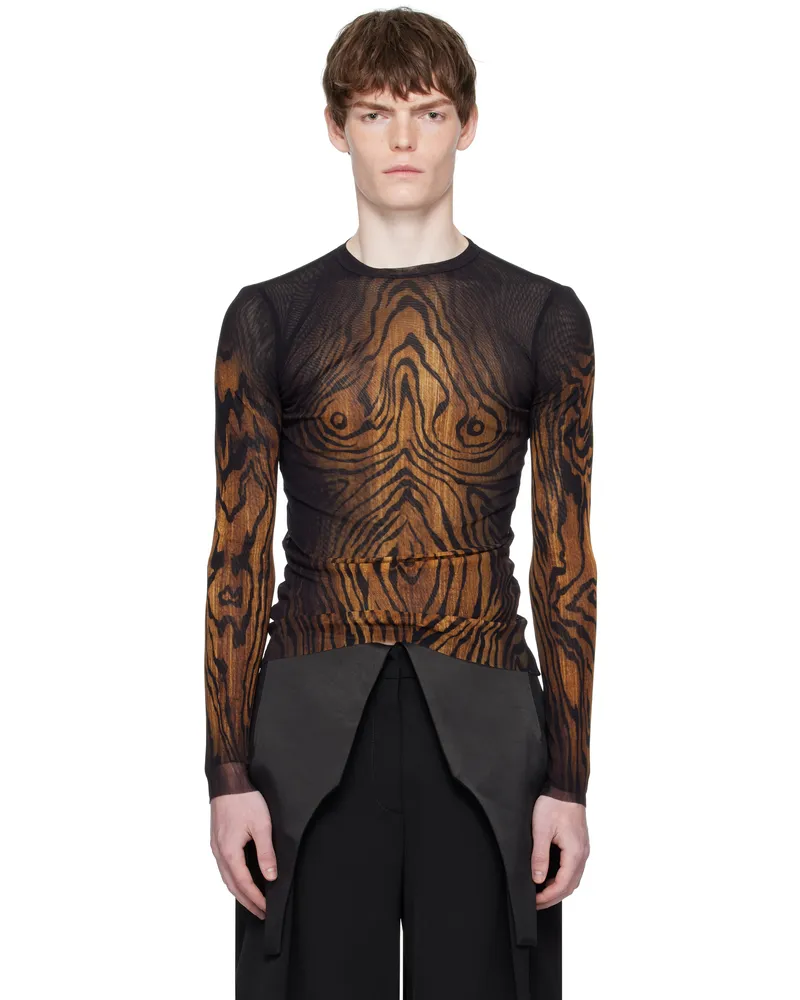 Jean Paul Gaultier Brown 'The Wood' Top 0060-black